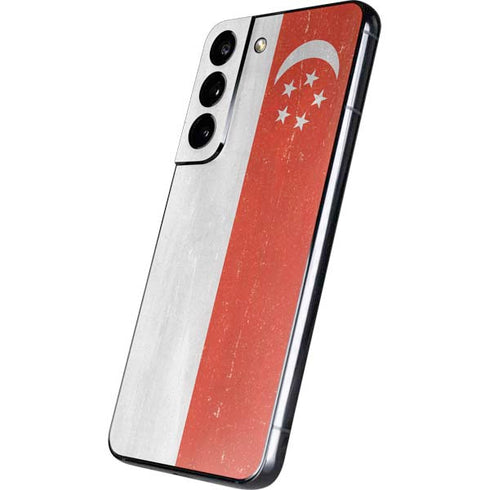 Singapore Flag Distressed Galaxy S22 Skin